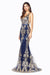 Long Formal Glitter Print Mermaid Prom Dress - The Dress Outlet Cinderella Divine