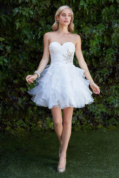 Short Strapless Homecoming Dress - The Dress Outlet Cinderella Divine