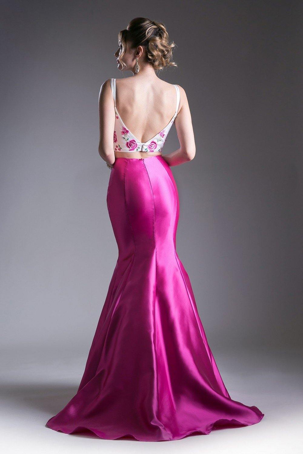 Two Piece Long Prom Dress - The Dress Outlet