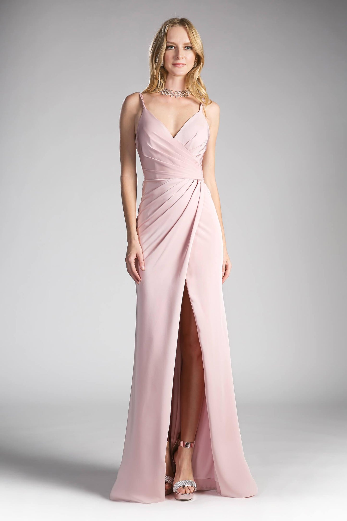 Long High Slit Open Back Formal Prom Dress - The Dress Outlet Cinderella Divine