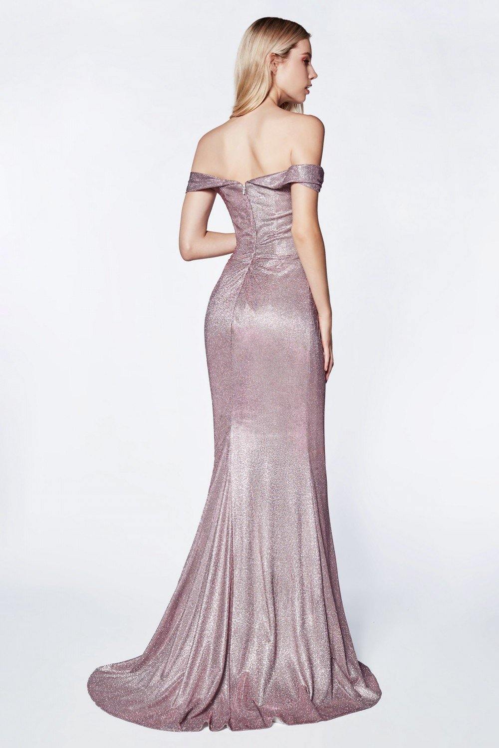 Prom Long Metallic Dress - The Dress Outlet