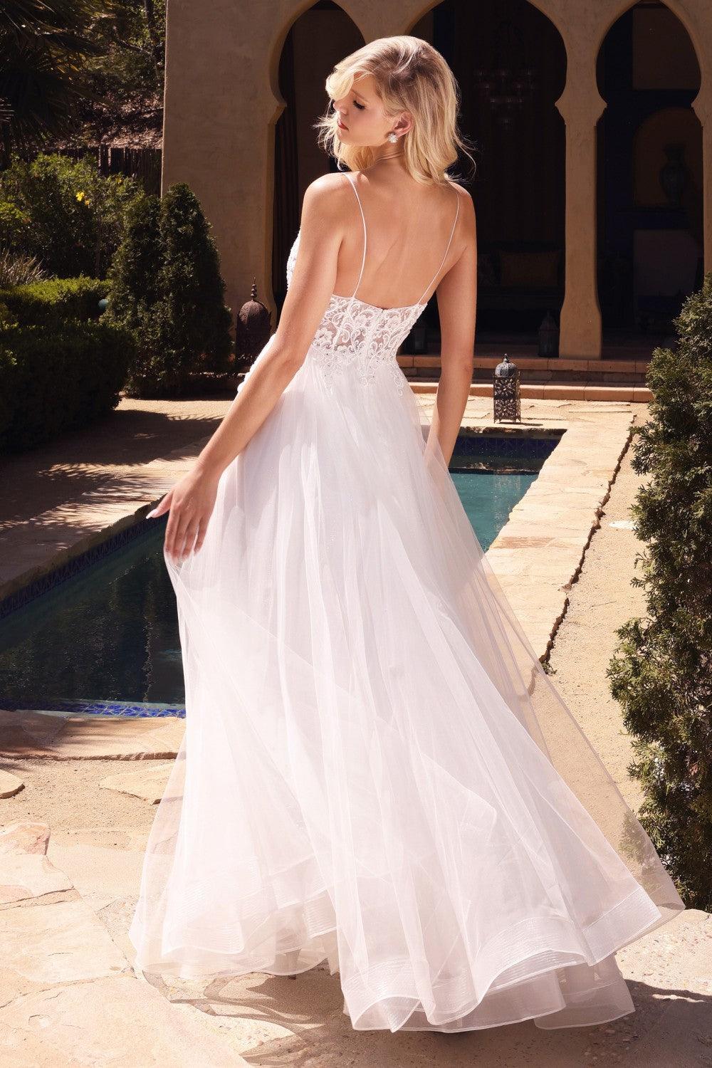 Long White Wedding Dress - The Dress Outlet