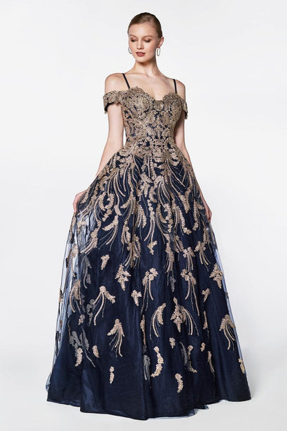 Prom Long Dress Off Shoulder Evening Gown - The Dress Outlet Cinderella Divine