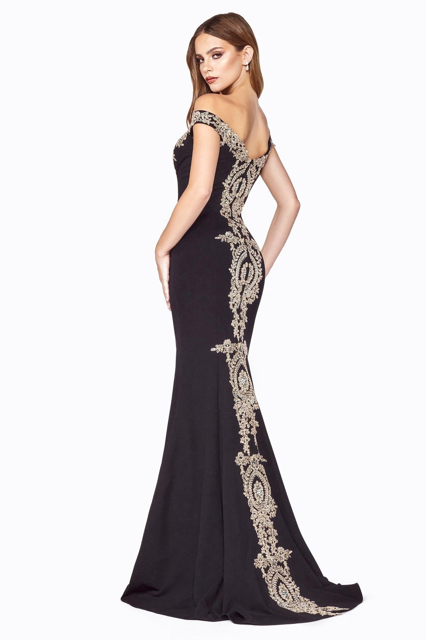 Long Formal One Shoulder Fitted Prom Dress - The Dress Outlet Cinderella Divine