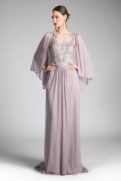 Formal Long Dress Mother of the Bride Cape - The Dress Outlet Cinderella Divine