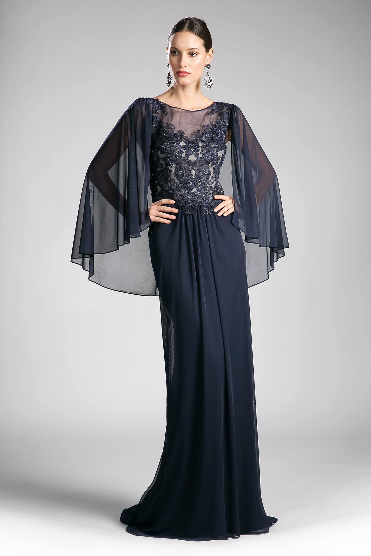 Formal Long Dress Mother of the Bride Cape - The Dress Outlet Cinderella Divine