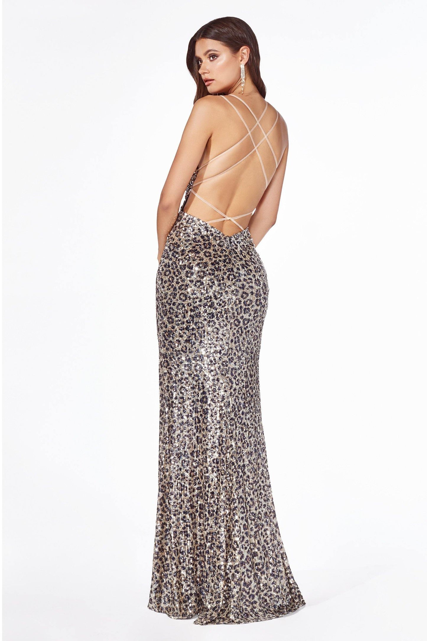 Sexy Long Formal Fitted Sequin Prom Dress - The Dress Outlet Cinderella Divine