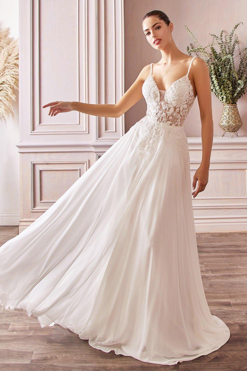 Long Sexy Wedding Bridal Dress - The Dress Outlet