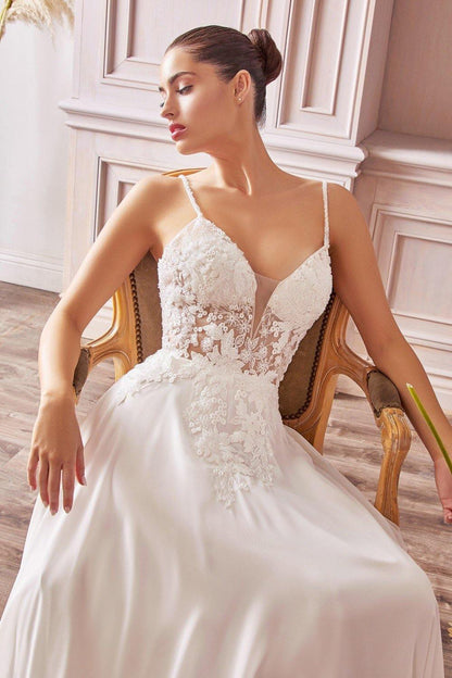 Long Sexy Wedding Bridal Dress - The Dress Outlet