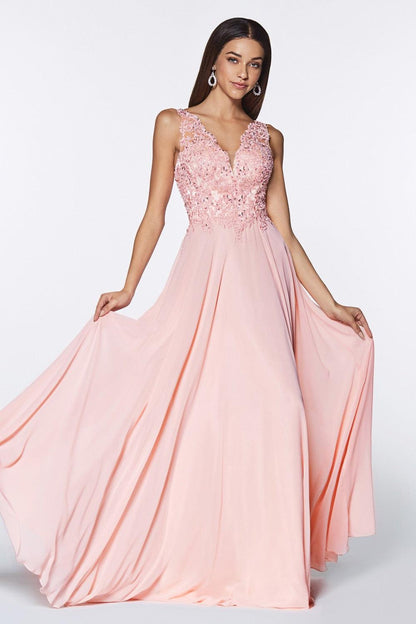 Sleeveless Long Prom Dress Evening Gown - The Dress Outlet Cinderella Divine