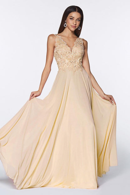 Sleeveless Long Prom Dress Evening Gown - The Dress Outlet Cinderella Divine