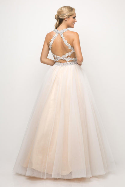 Two Piece Sexy Prom Long Gown - The Dress Outlet