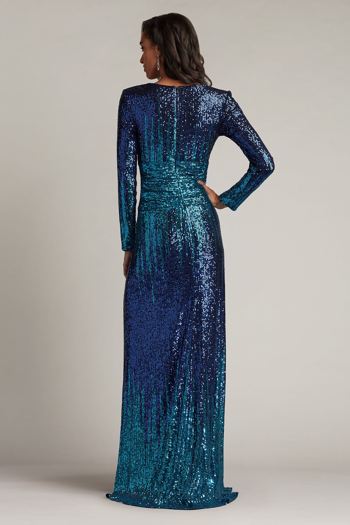 Formal Dresses Sequin Formal Long Sleeve Dress Blue