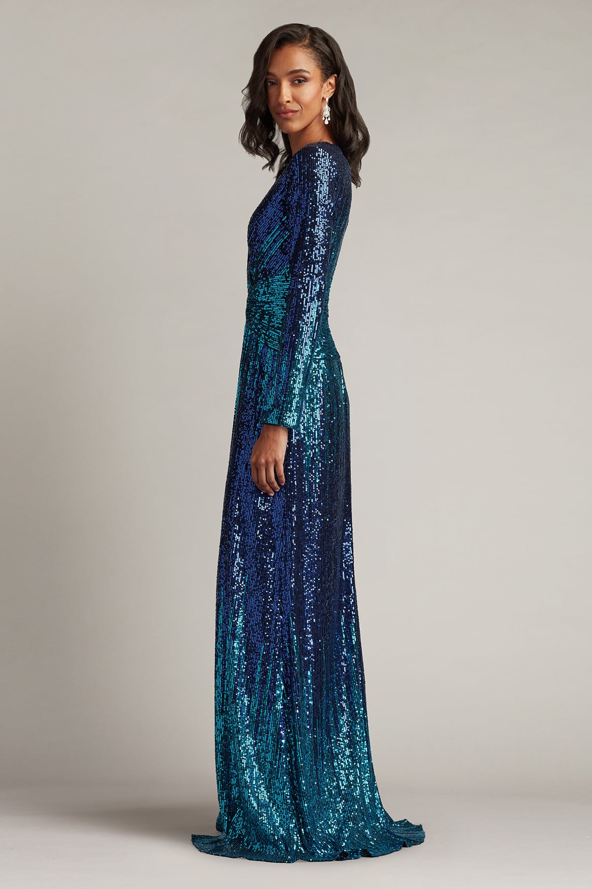 Formal Dresses Sequin Formal Long Sleeve Dress Blue