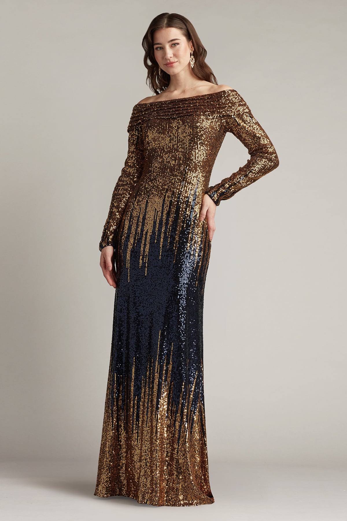 Formal Dresses Long Formal Sequin Evening Dress Navy Ombre