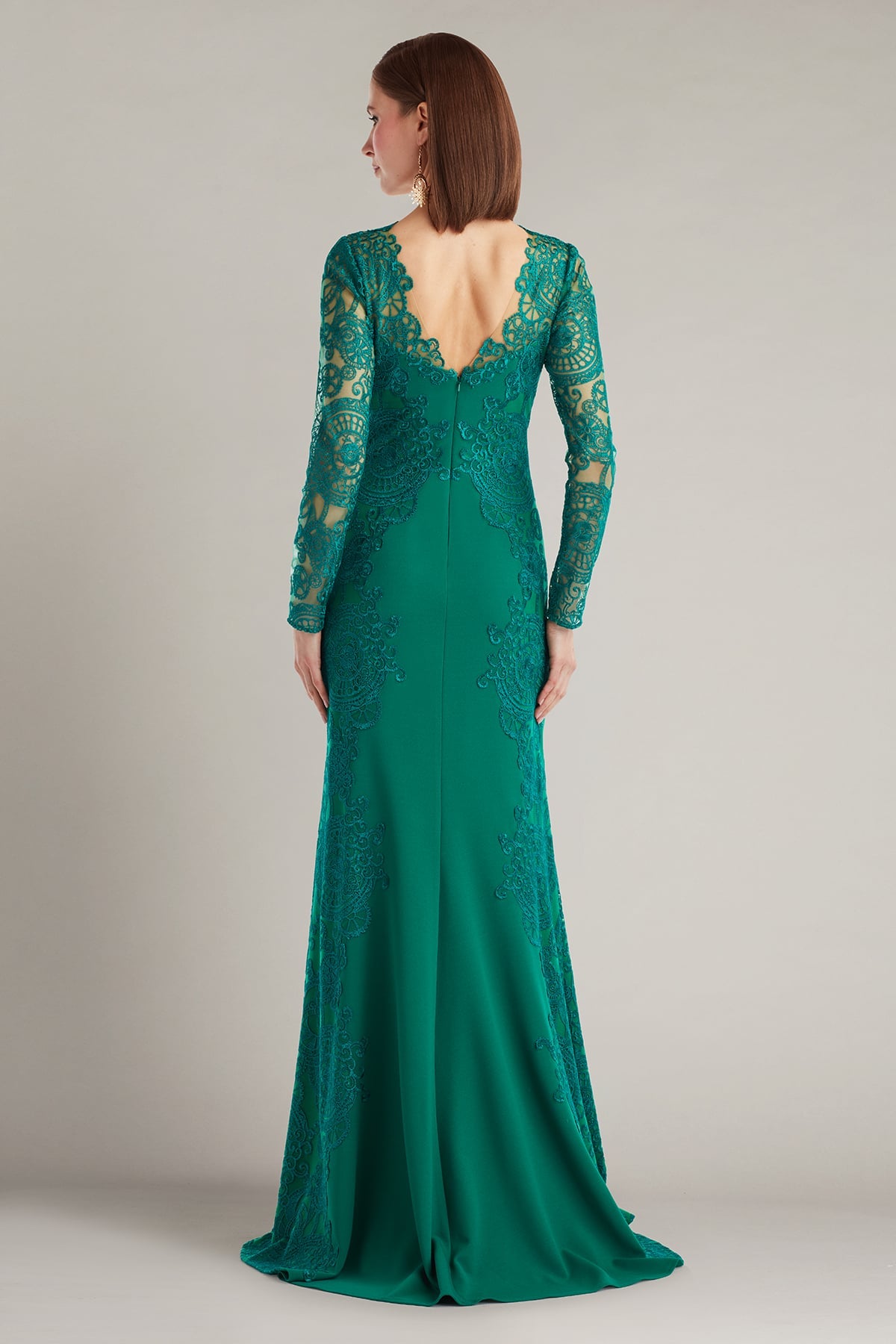 Mother of the Bride Dresses Long Lace Formal A Line Evening Dress Emerald