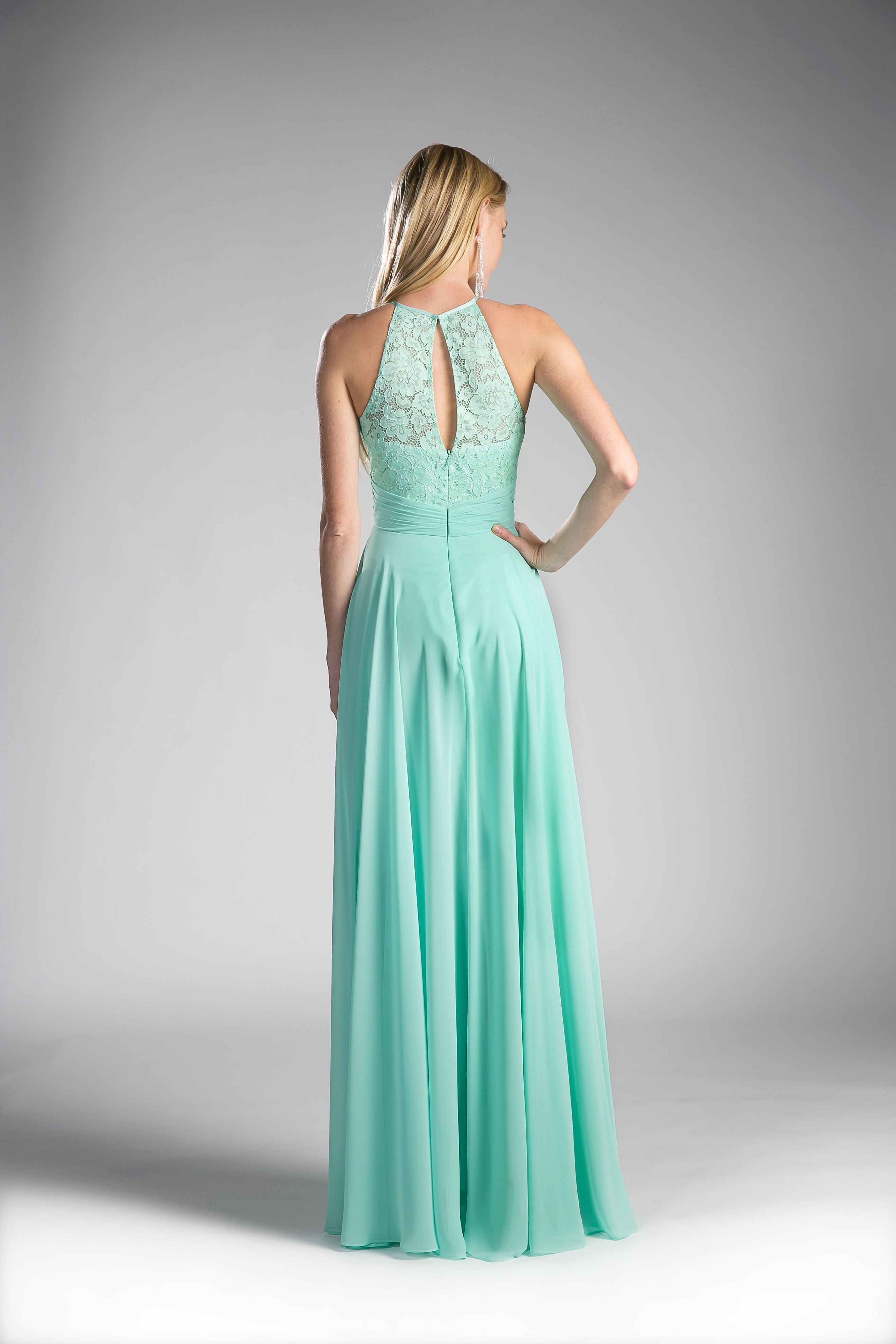 Prom Dresses Long A Line Lace Formal Dress Mint