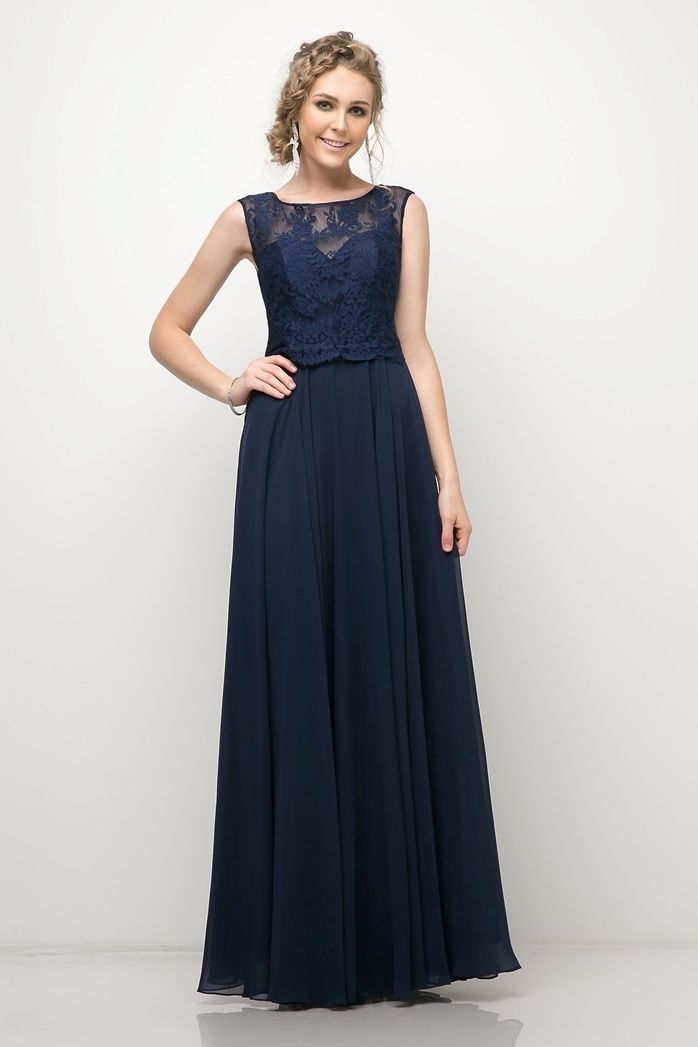 Illusion Floor-Length Chiffon Formal A-Line LaDivine CJ245