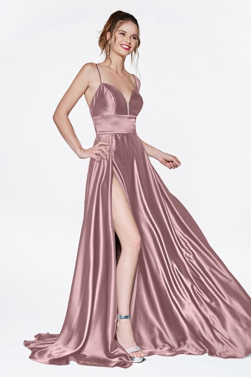 LaDivine CJ523 Sexy Long Prom Dress Evening Gown in Mauve