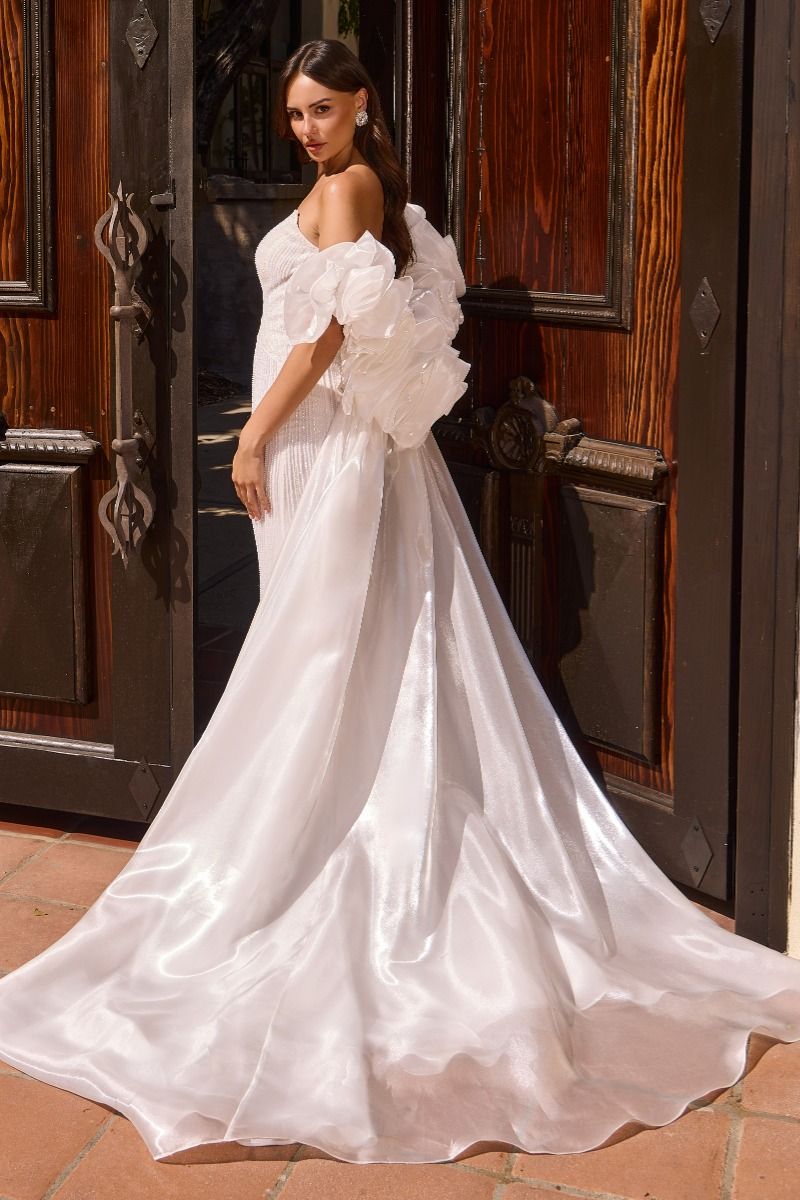 Off White Sweetheart Floor-Length Beaded Wedding Dress Mermaid LaDivine CJ933W