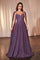 Formal Dresses Long Prom Formal Pleated Cape Dress Lavender