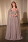 Formal Dresses Long Prom Formal Pleated Cape Dress Mocha