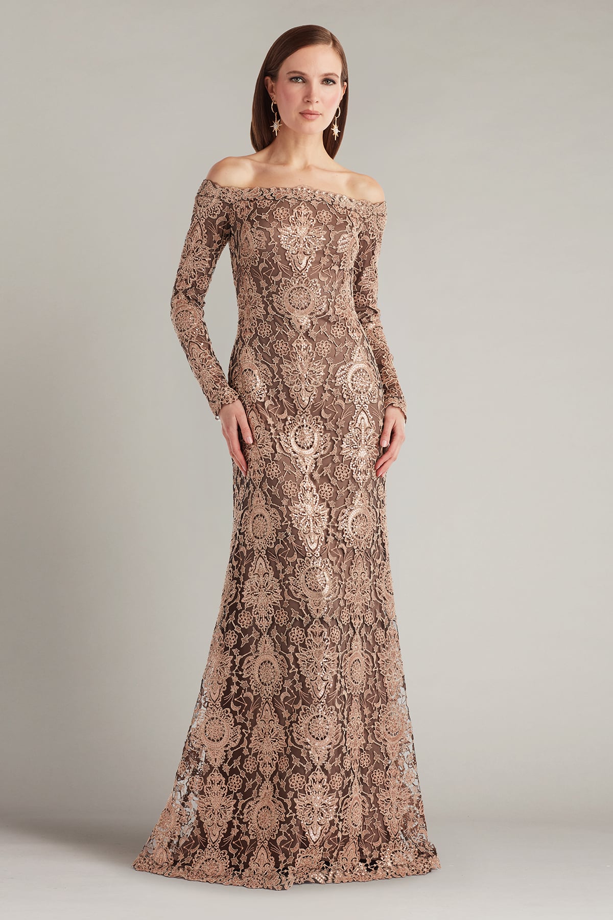 Tadashi Shoji Elisara Sequin Embroidered Gown