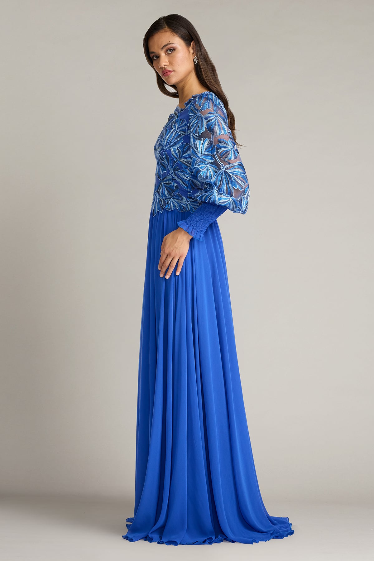 Mother of the Bride Dresses Formal Long Sleeve A Line Mother of the Bride Dress Tadashi Shoji CJJ26212L Blue Lagoon