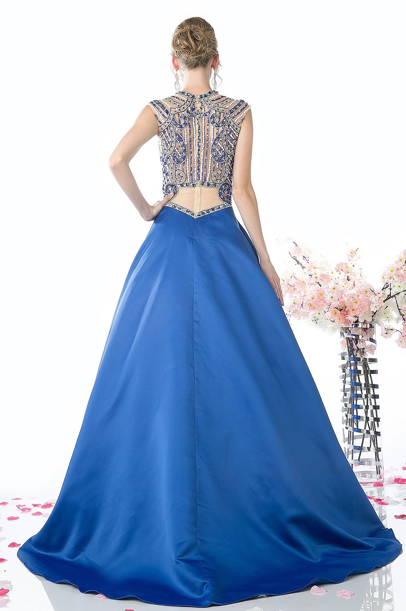 Prom Dresses Long Formal Beaded Prom Evening Dress Royal