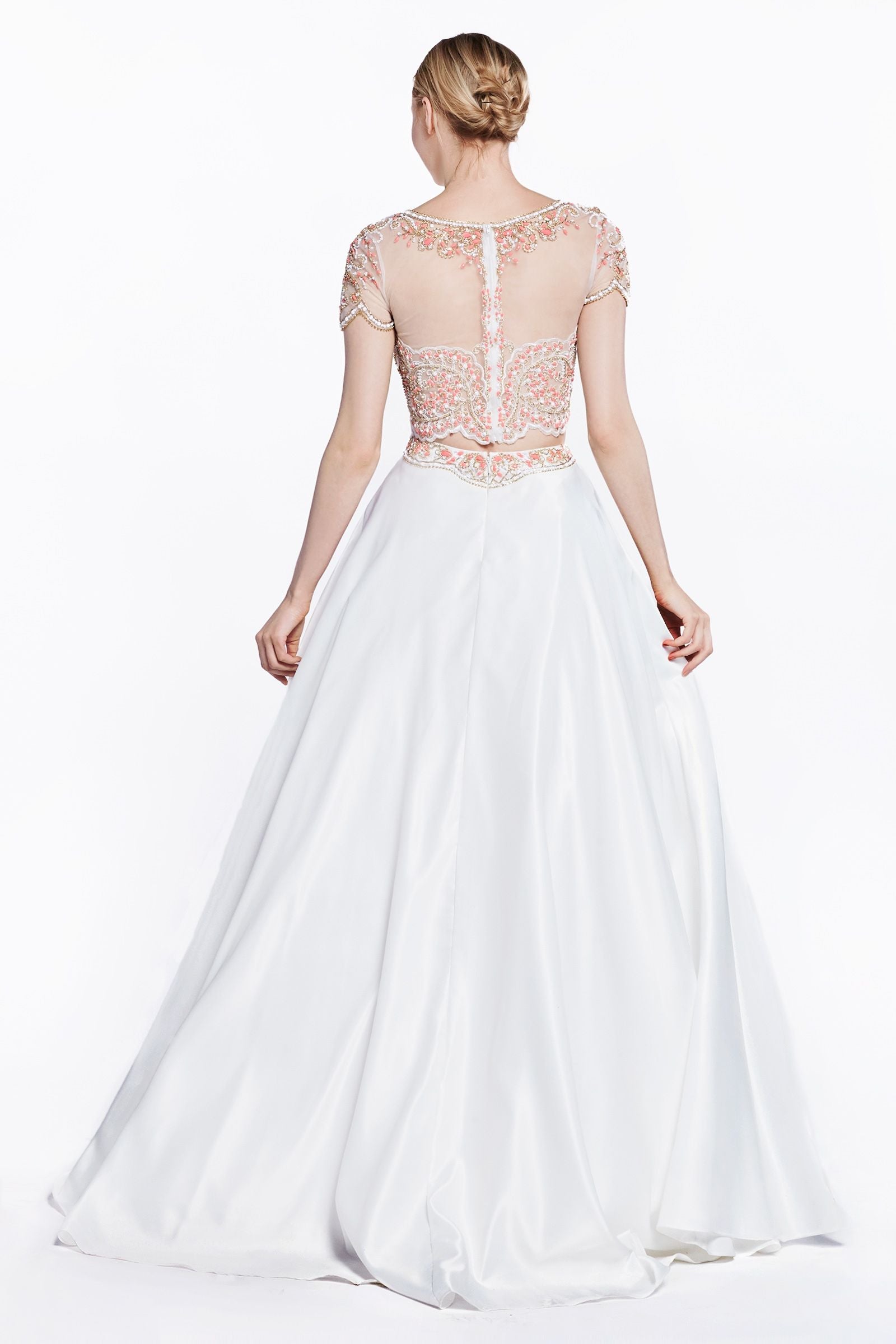 Wedding Dresses Long A Line Bridal Lace Beaded Wedding Dress Off White