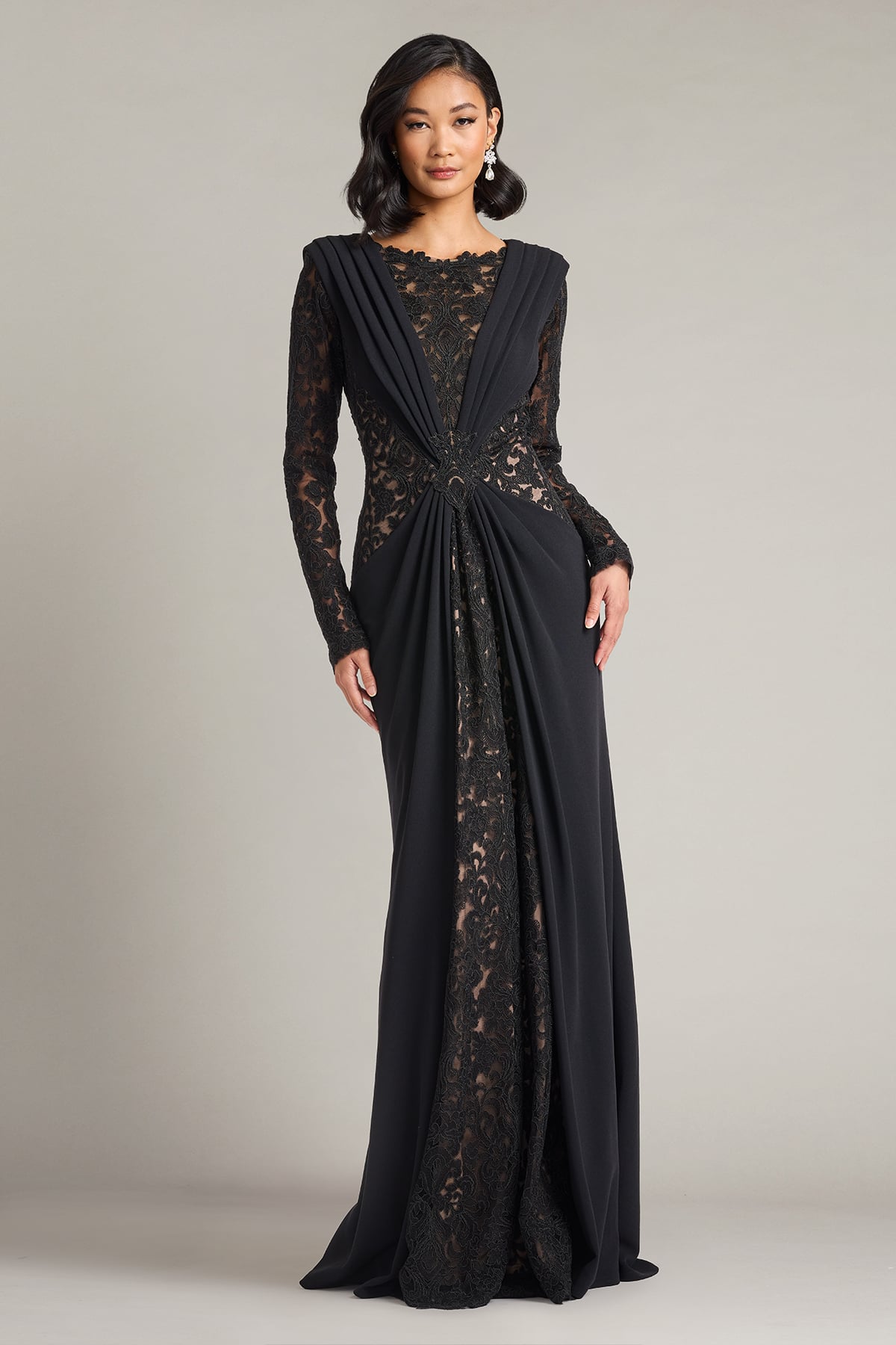 Illusion Floor-Length Lace Formal Sheath/Column Tadashi Shoji CKC26258L