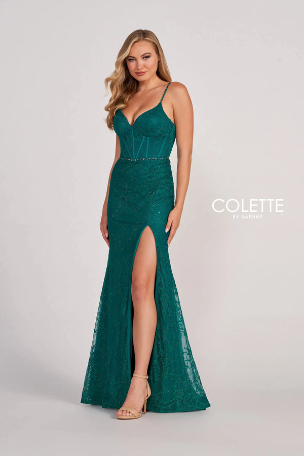 Beaded Prom Fitted Formal Long Dress by Colette CL2037