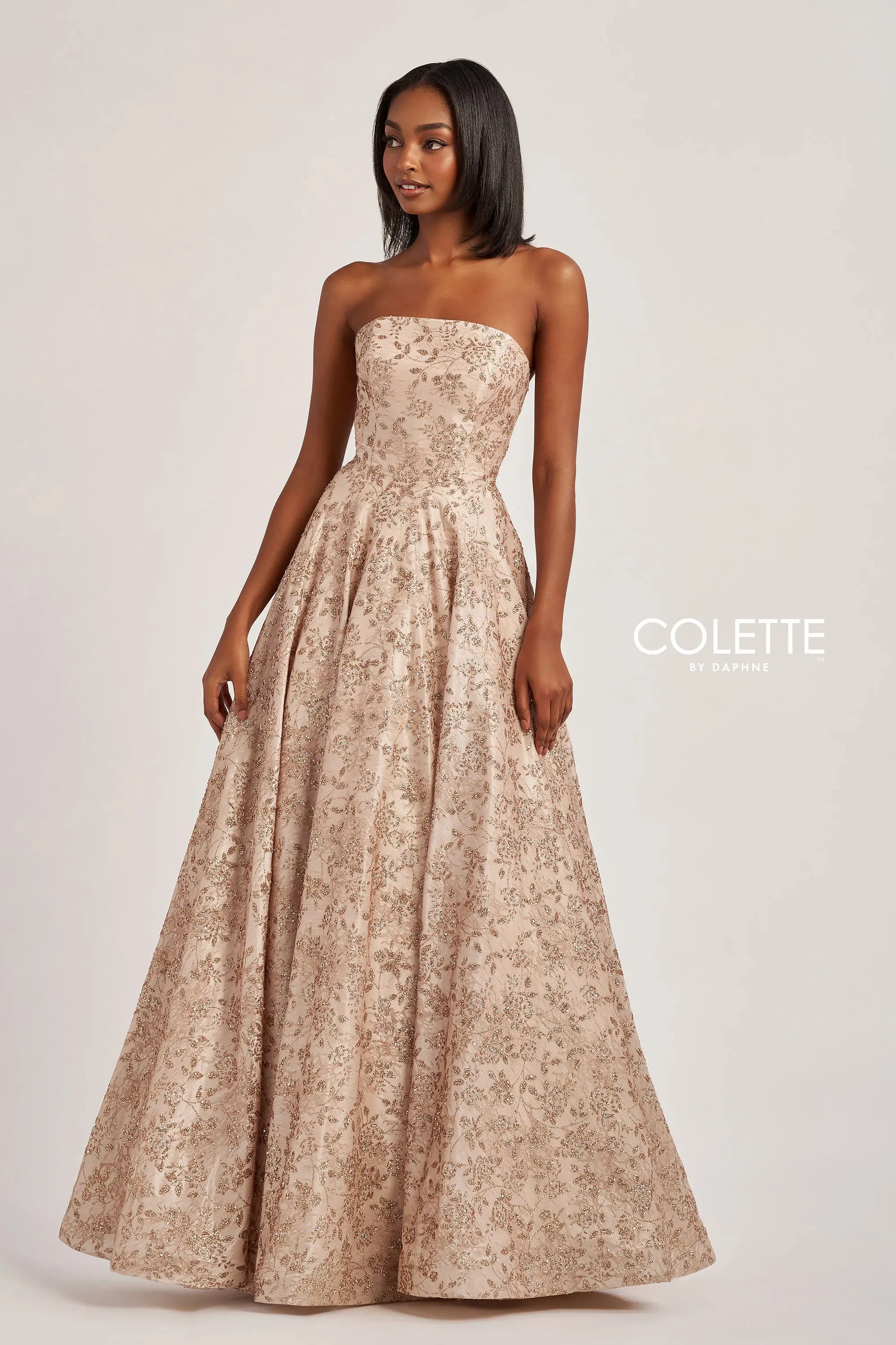 Prom Dresses Glitter A Line Formal Long Prom Dress Champagne