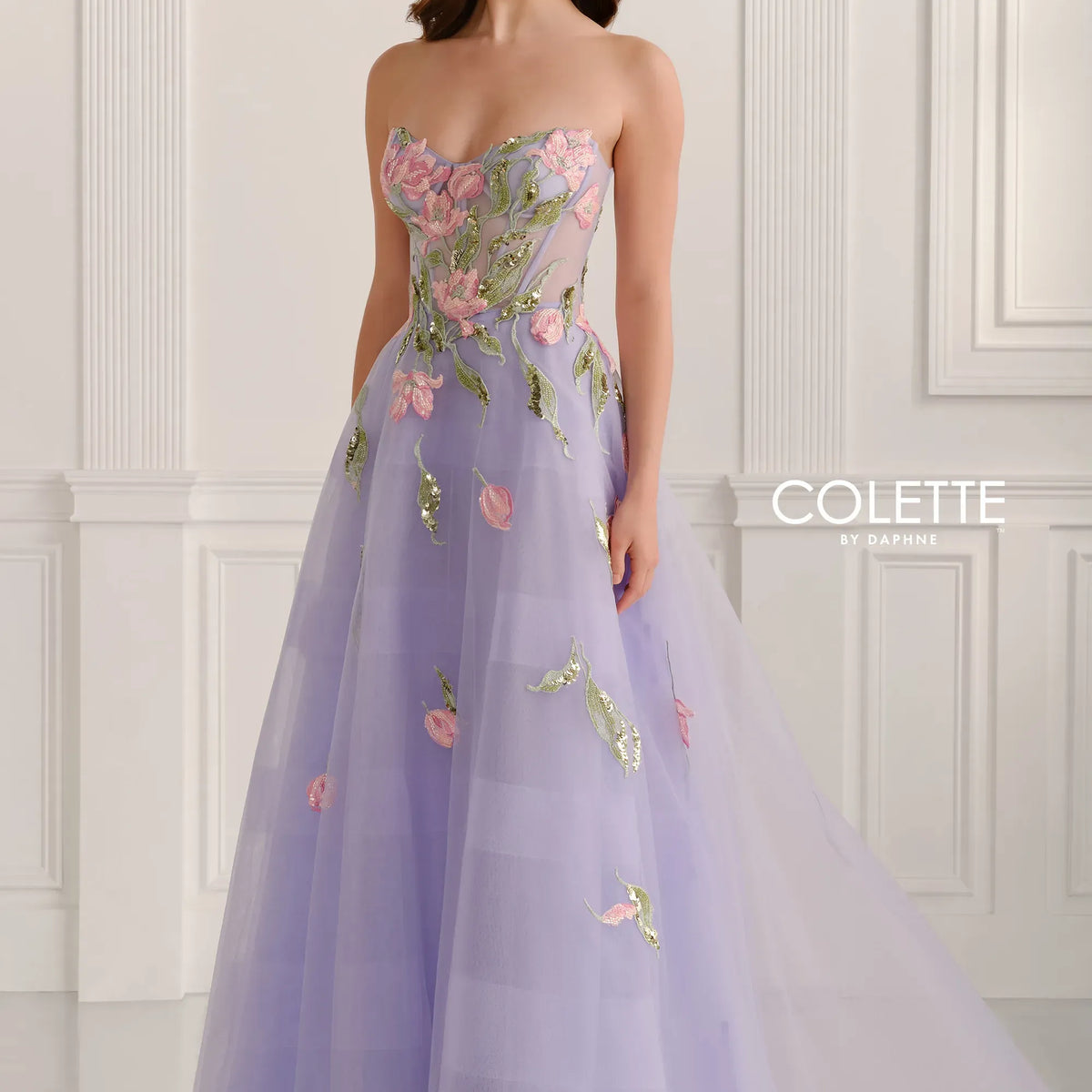 Colette by Daphne CL6103 Ball Gown Beaded Long Formal Prom Dress