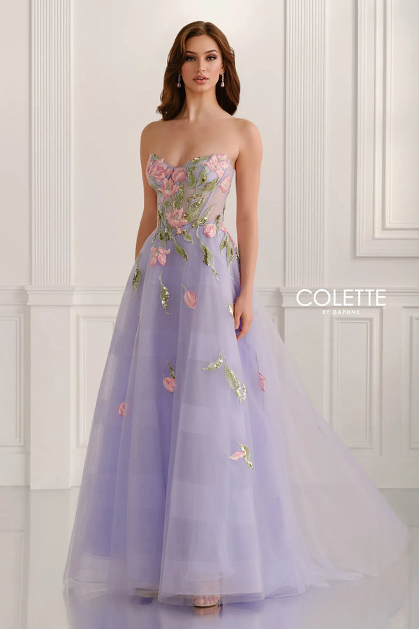 Colette by Daphne CL6103 Ball Gown Beaded Long Formal Prom Dress