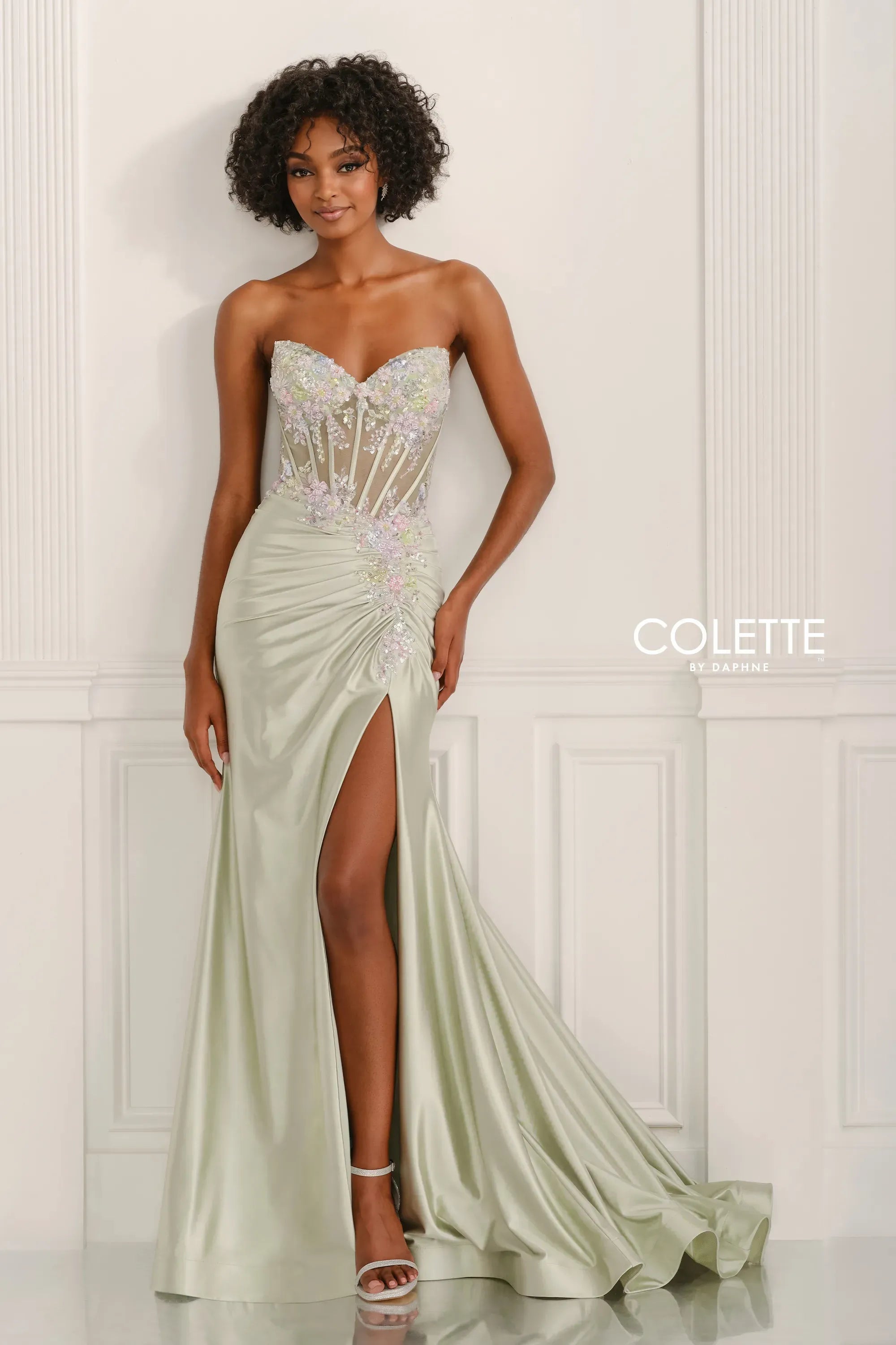 Prom Dresses Sequin Beaded Long Formal Prom Dress Light Sage