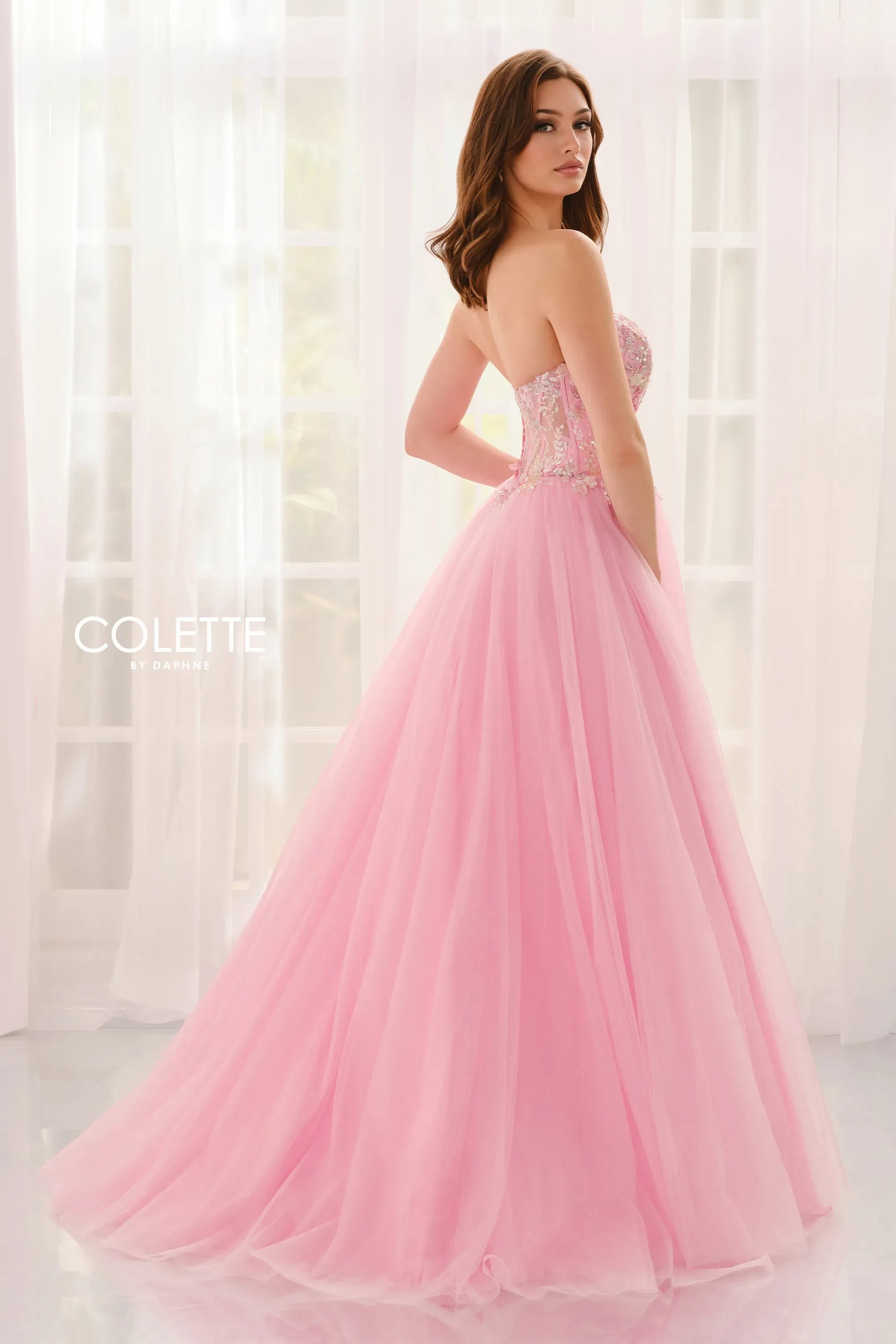 Prom Dresses Fitted Sequin Formal Long Prom Dress Pink