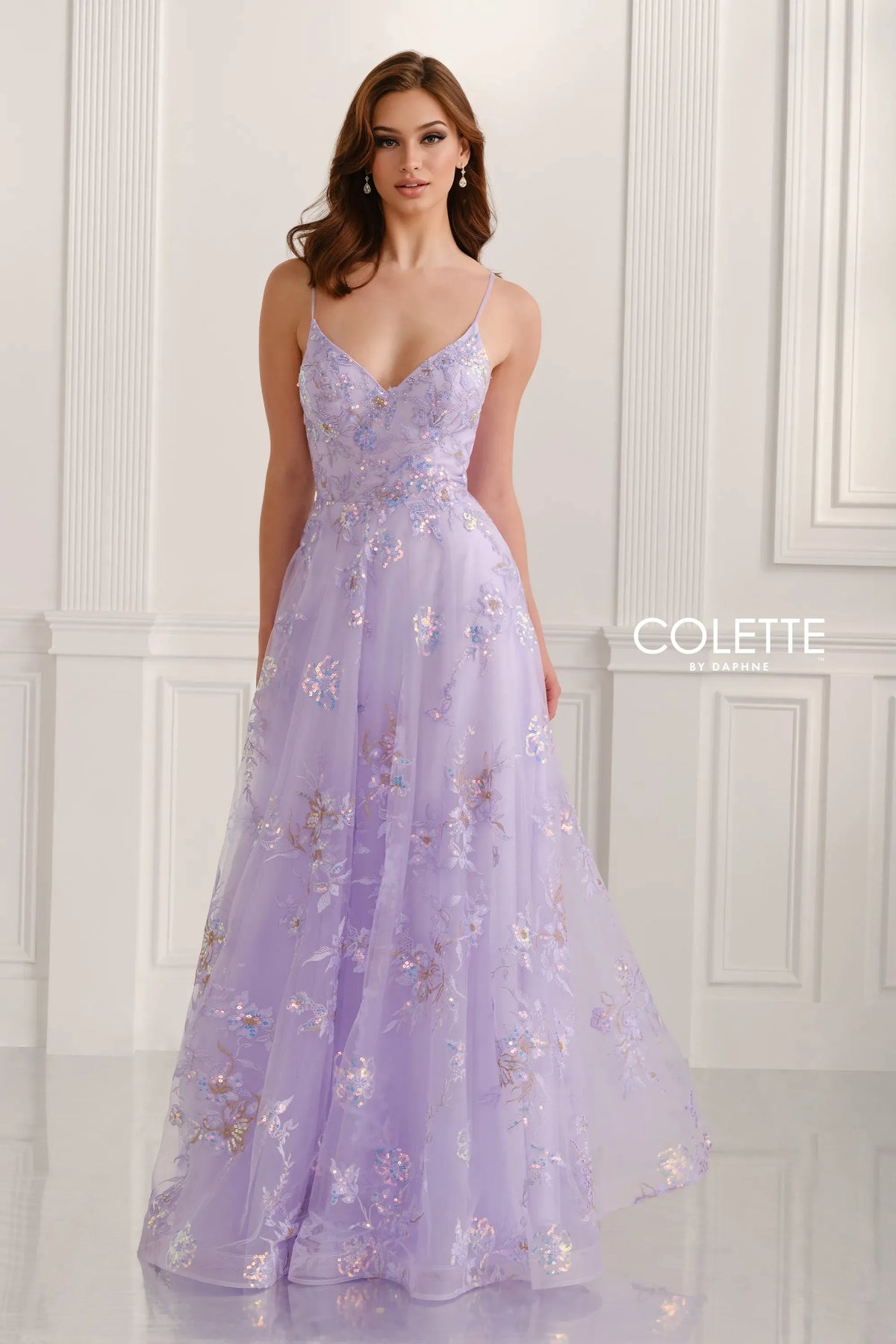 Prom Dresses Sequin A Line Long Formal Prom Dress Lilac