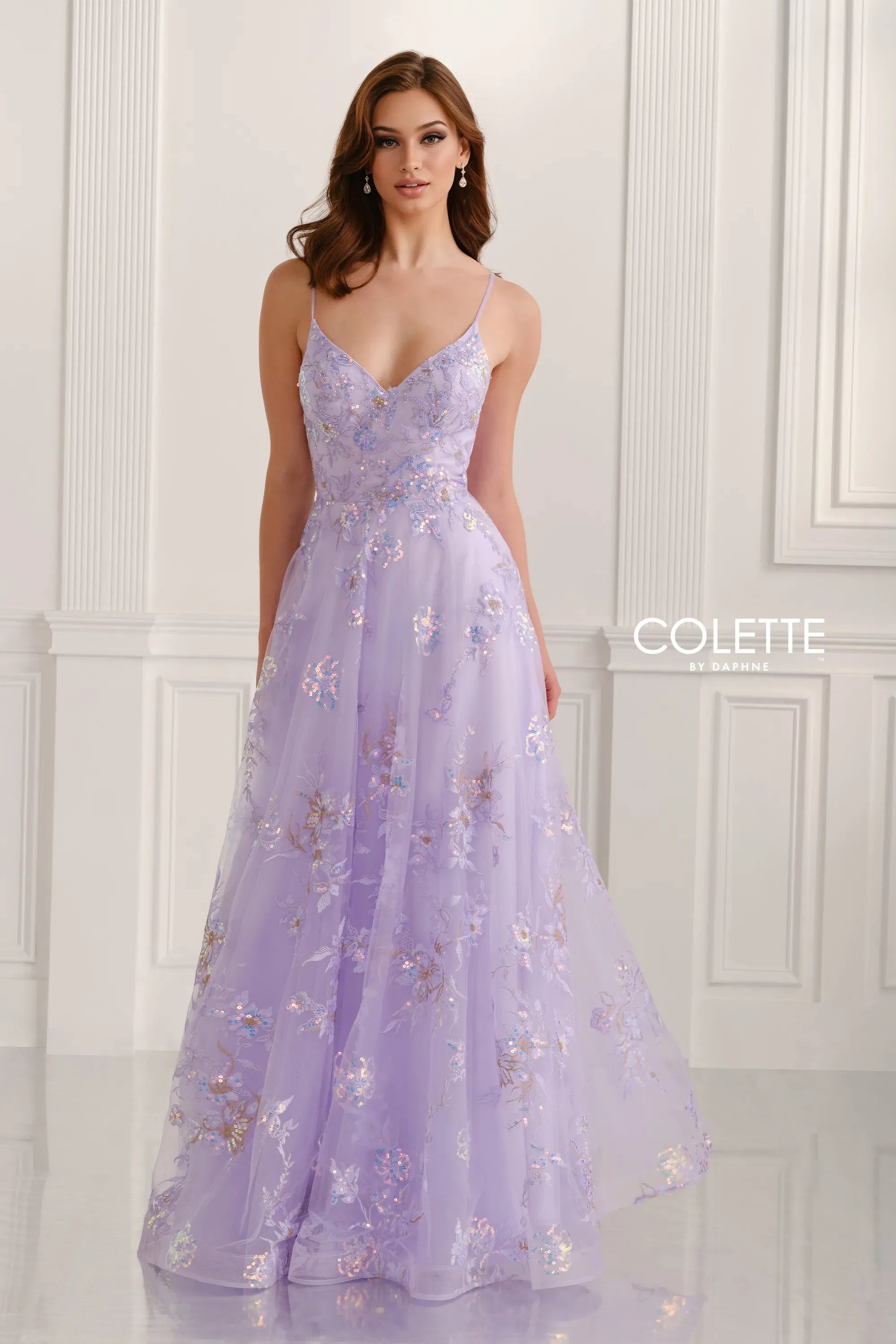 Prom Dresses Sequin A Line Long Formal Prom Dress Lilac