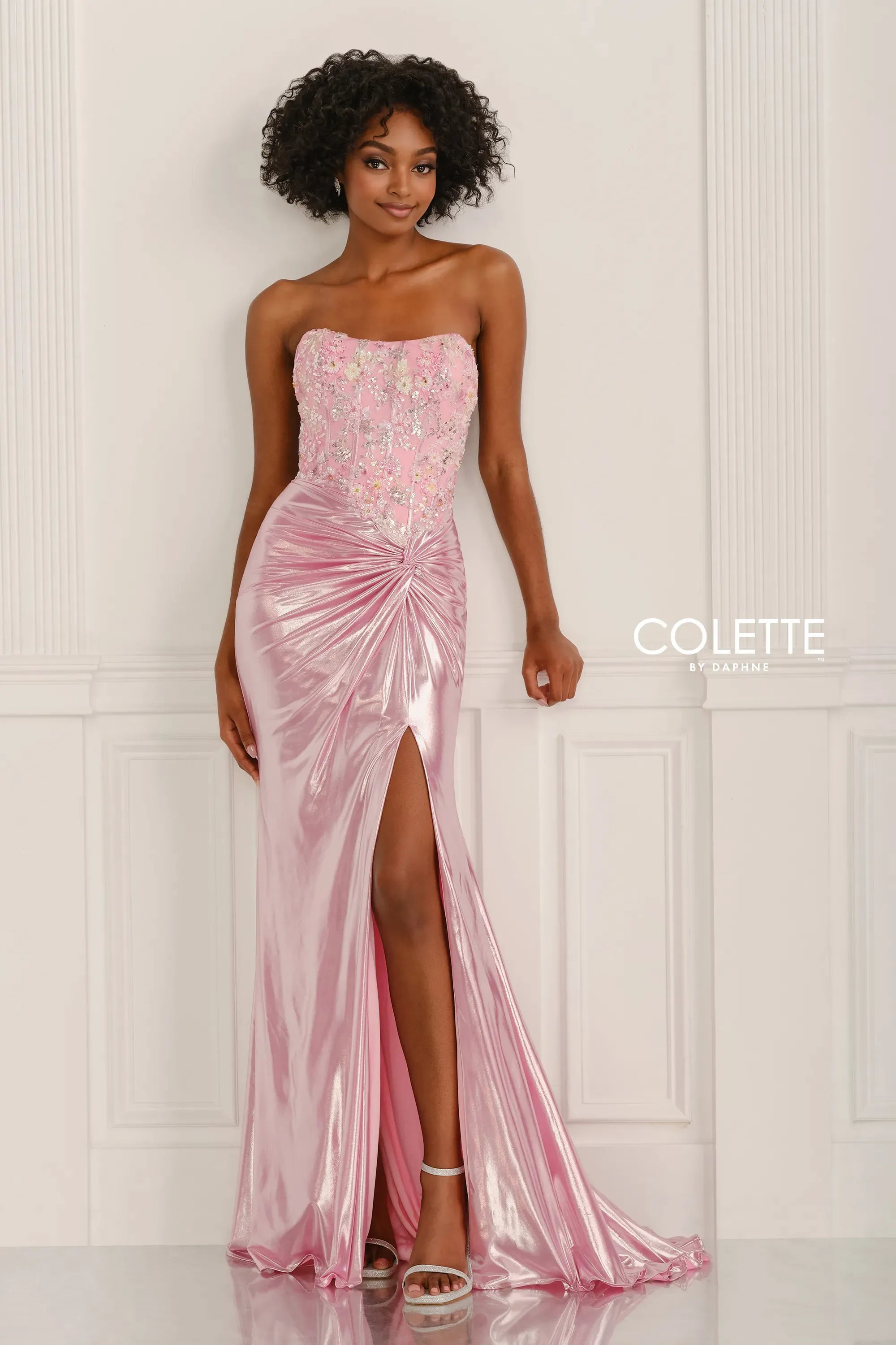 Prom Dresses Beaded Sequin Formal Long Prom Dress Pink