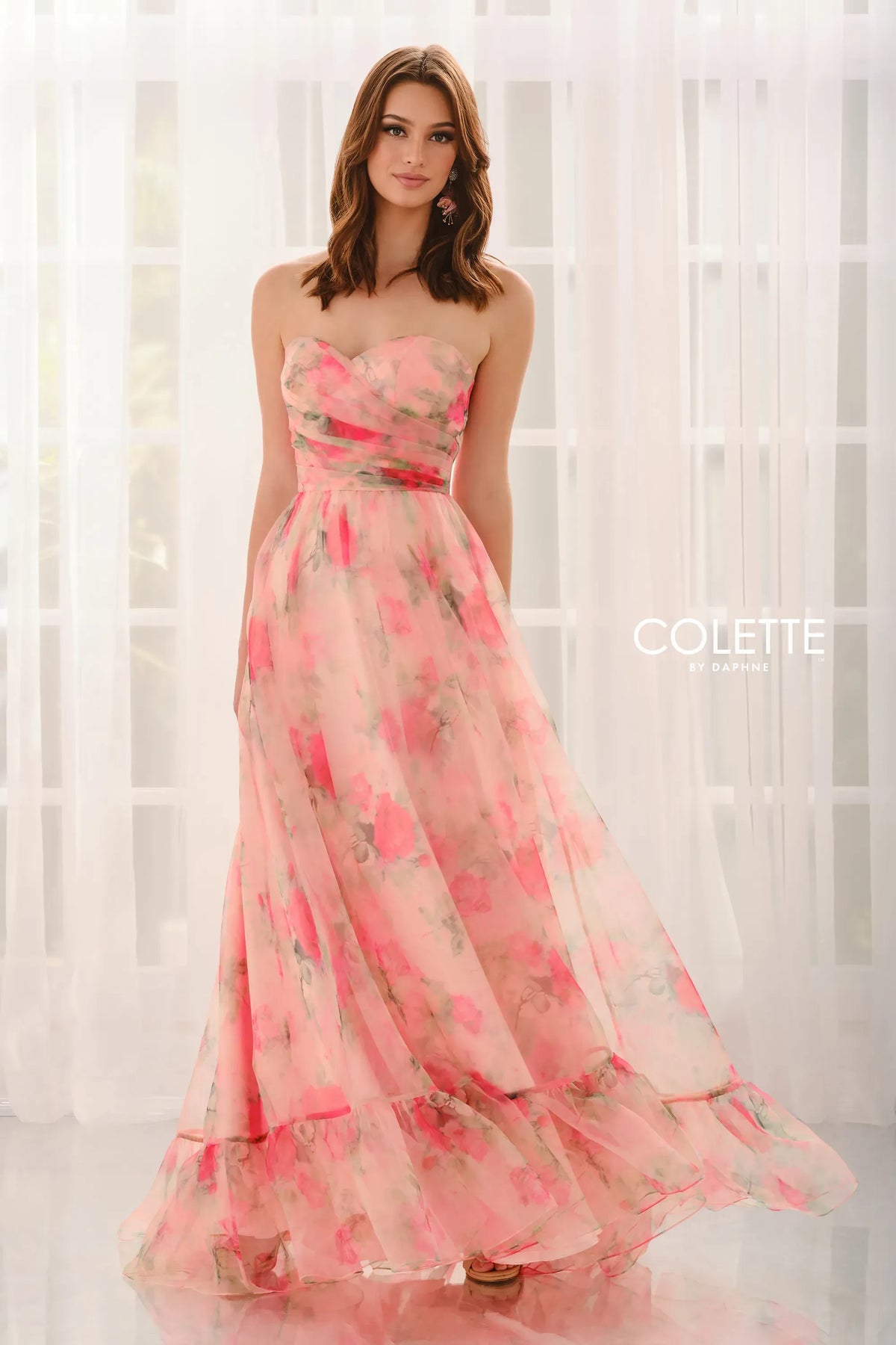 Prom Dresses A Line Formal Long Prom Dress Coral/Multi