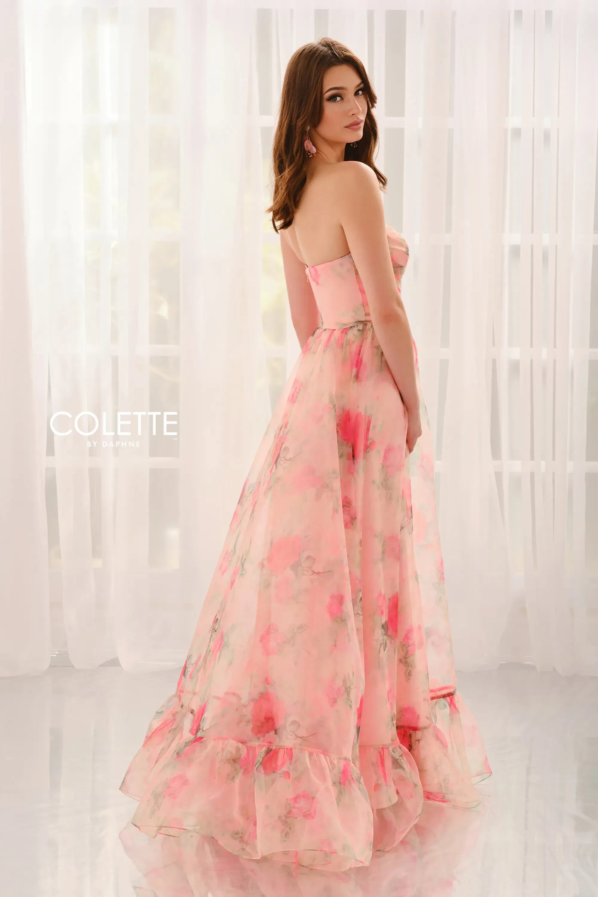 Prom Dresses A Line Formal Long Prom Dress Coral/Multi