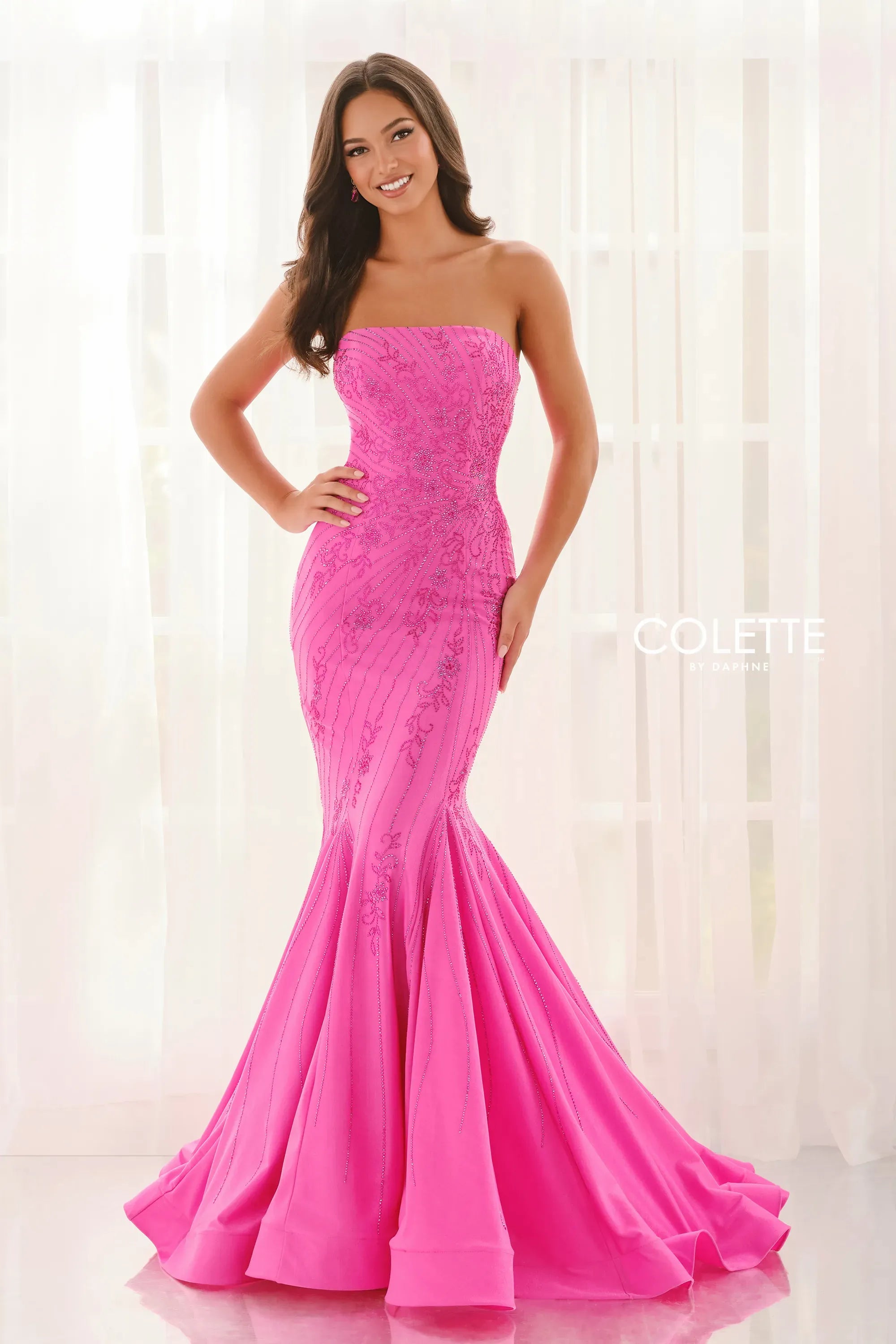 Prom Dresses Mermaid Formal Long Prom Dress Fuchsia