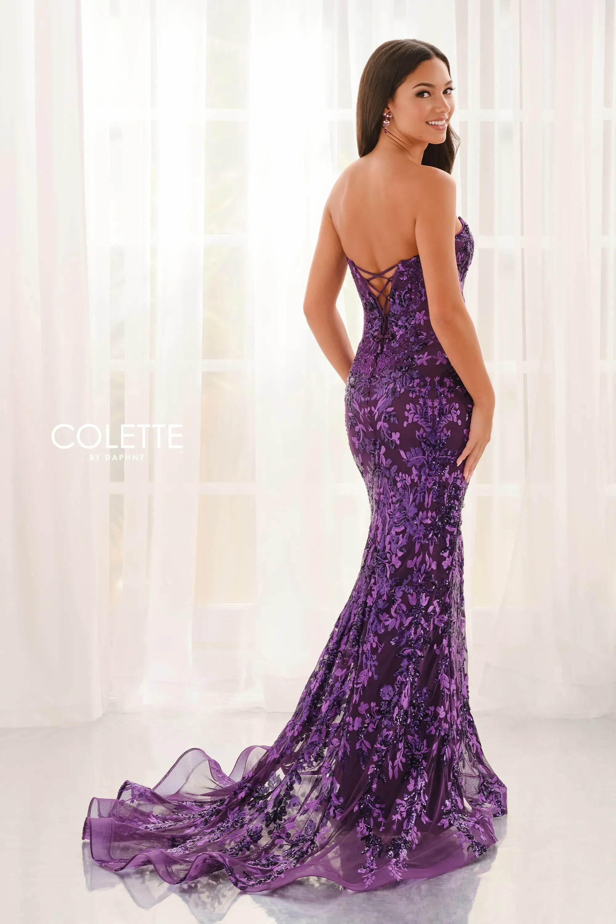 Prom Dresses Mermaid Beaded Long Formal Prom Dress Purple