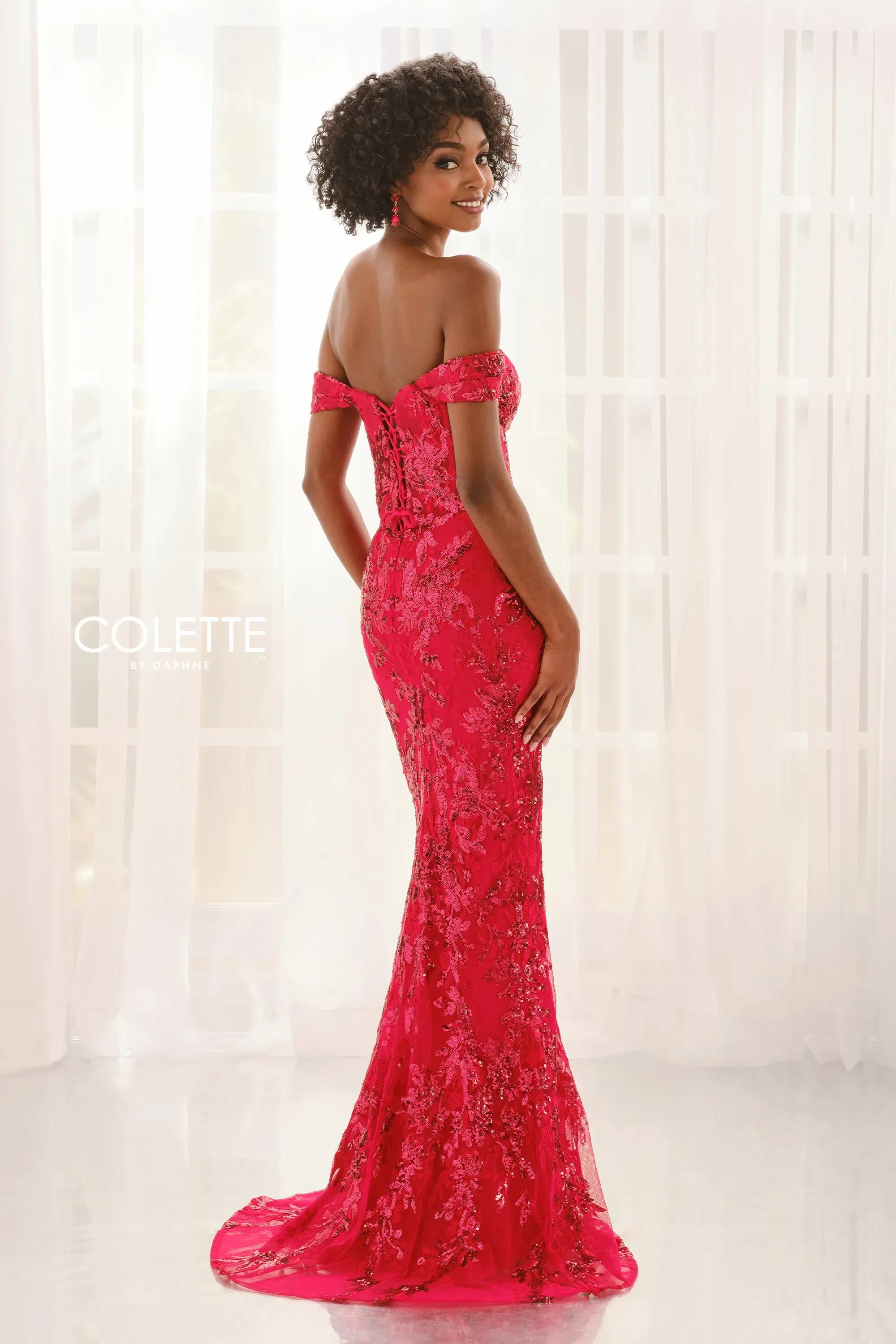 Prom Dresses Corset Sequin Formal Long Prom Dress Red