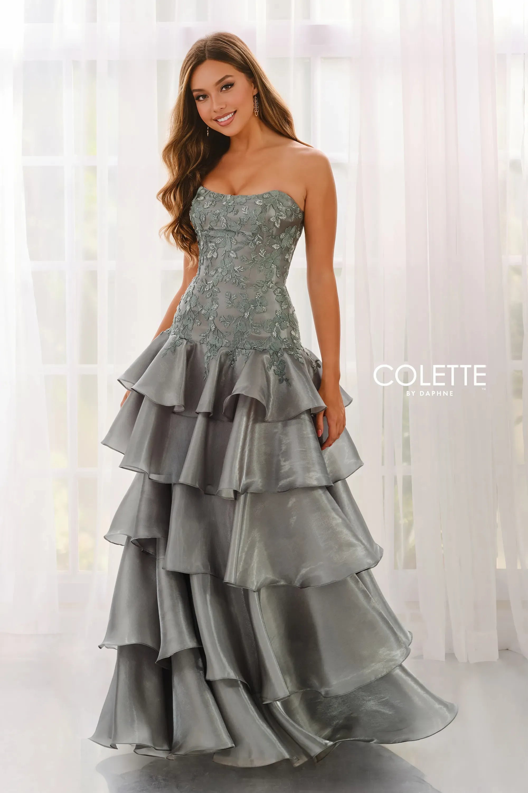 Colette by Daphne CL6213 Beaded Lace A Line Long Formal Prom Dress – The  Dress Outlet