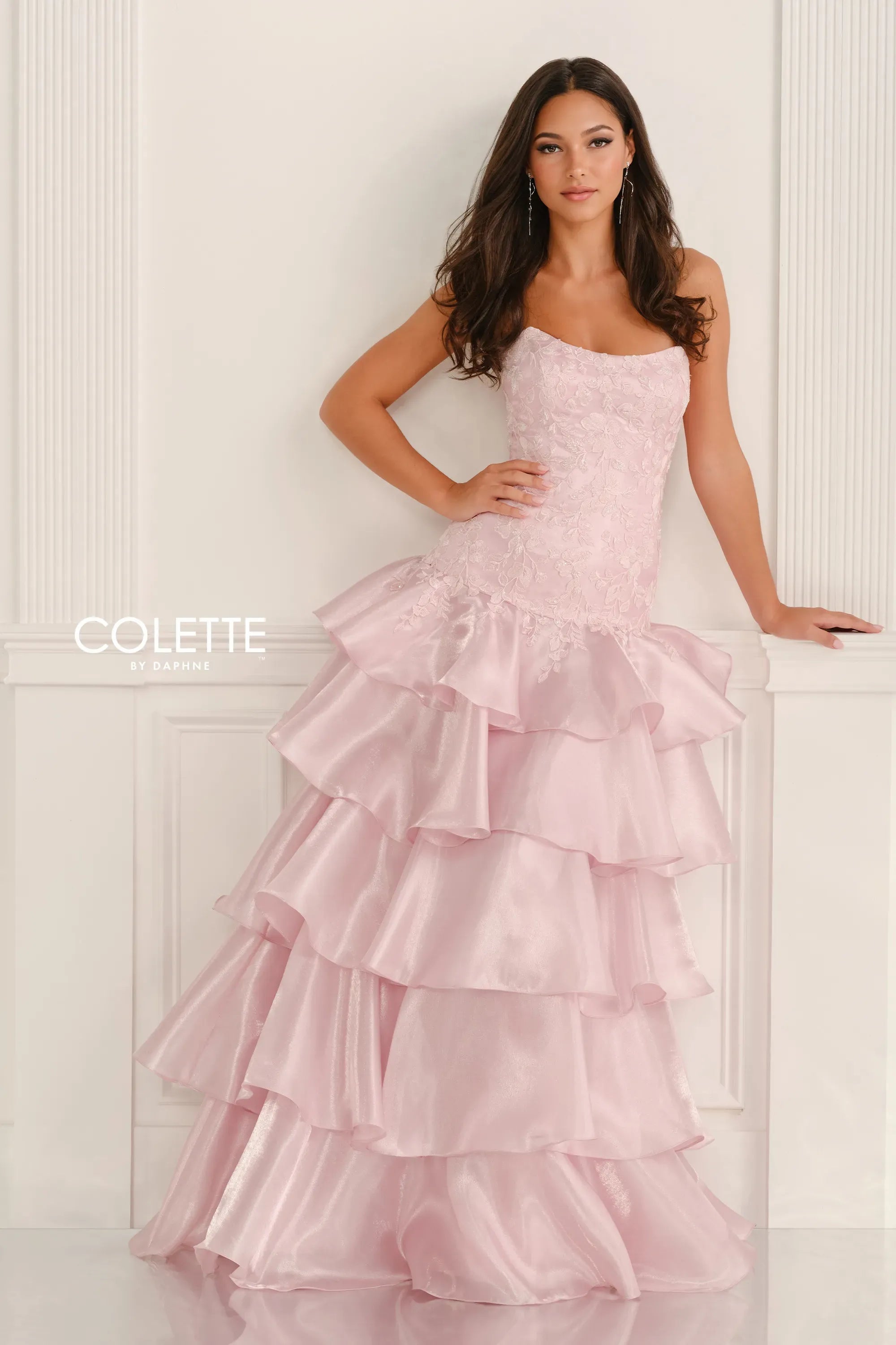 Prom Dresses Beaded Lace A Line Long Formal Prom Dress Petal