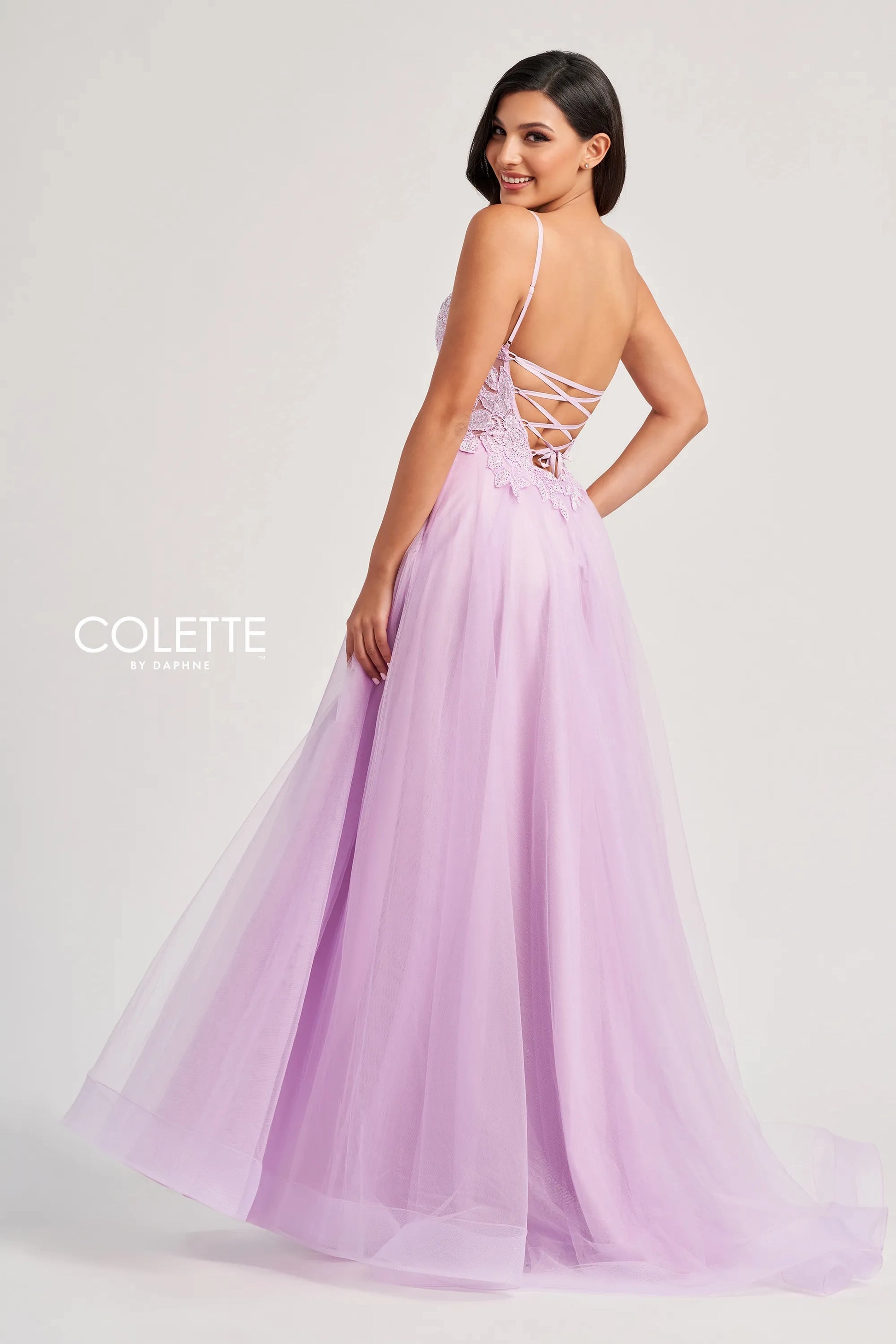 Colette by Daphne CL8100 Long Lace A Line Formal Prom Dress