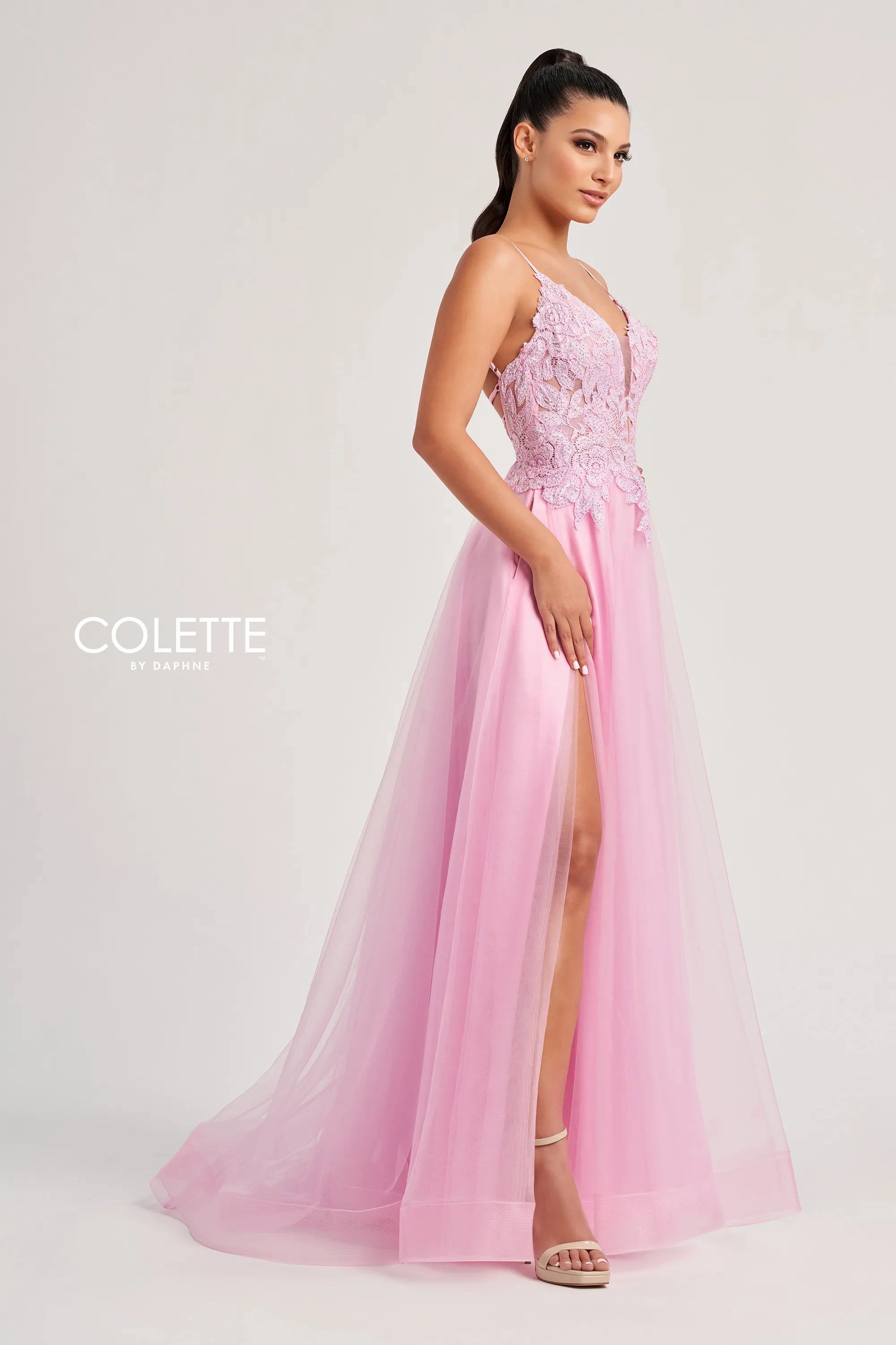 Prom Dresses Long Lace A Line Formal Prom Dress Pink