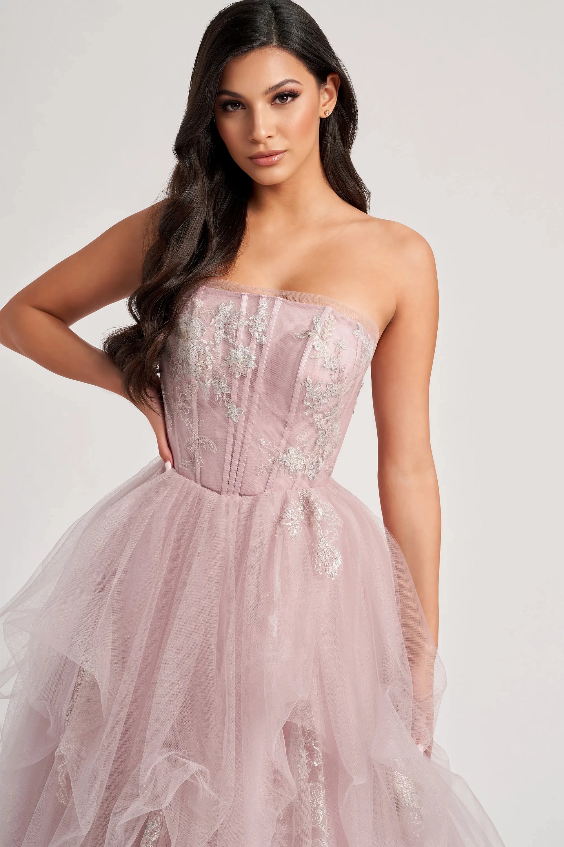 Colette by Daphne CL8120 Sequin Long Ball Gown Formal Prom Dress